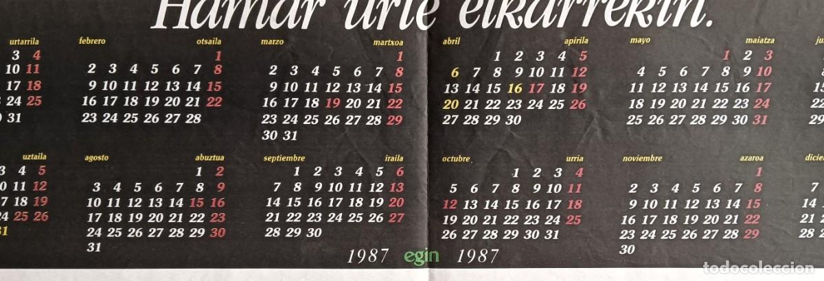 Carteles: Cartel calendario EGIN 1987 - Foto 3