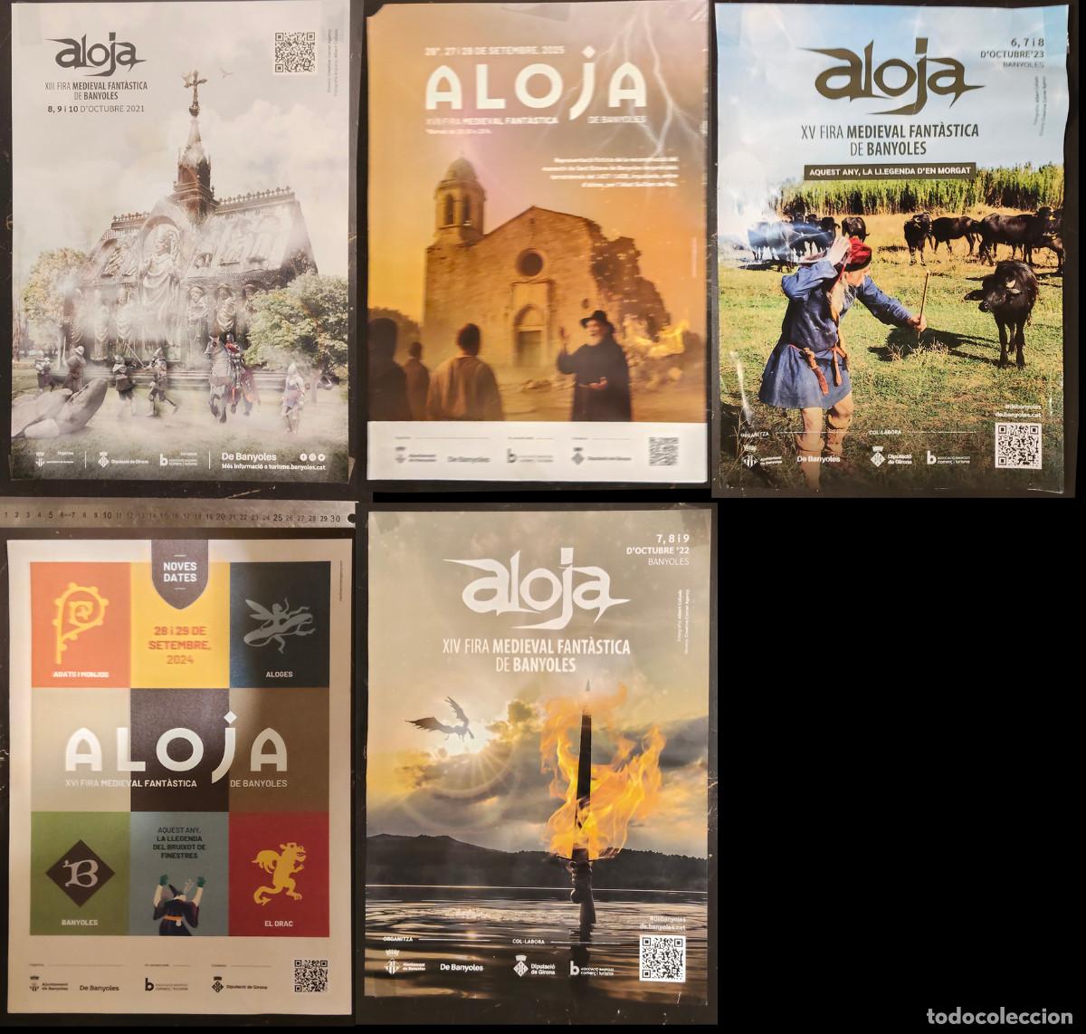 Carteles: lote de 5 poster carteles de Aloja, la feria medieval y fant&aacute;stica de Banyoles
