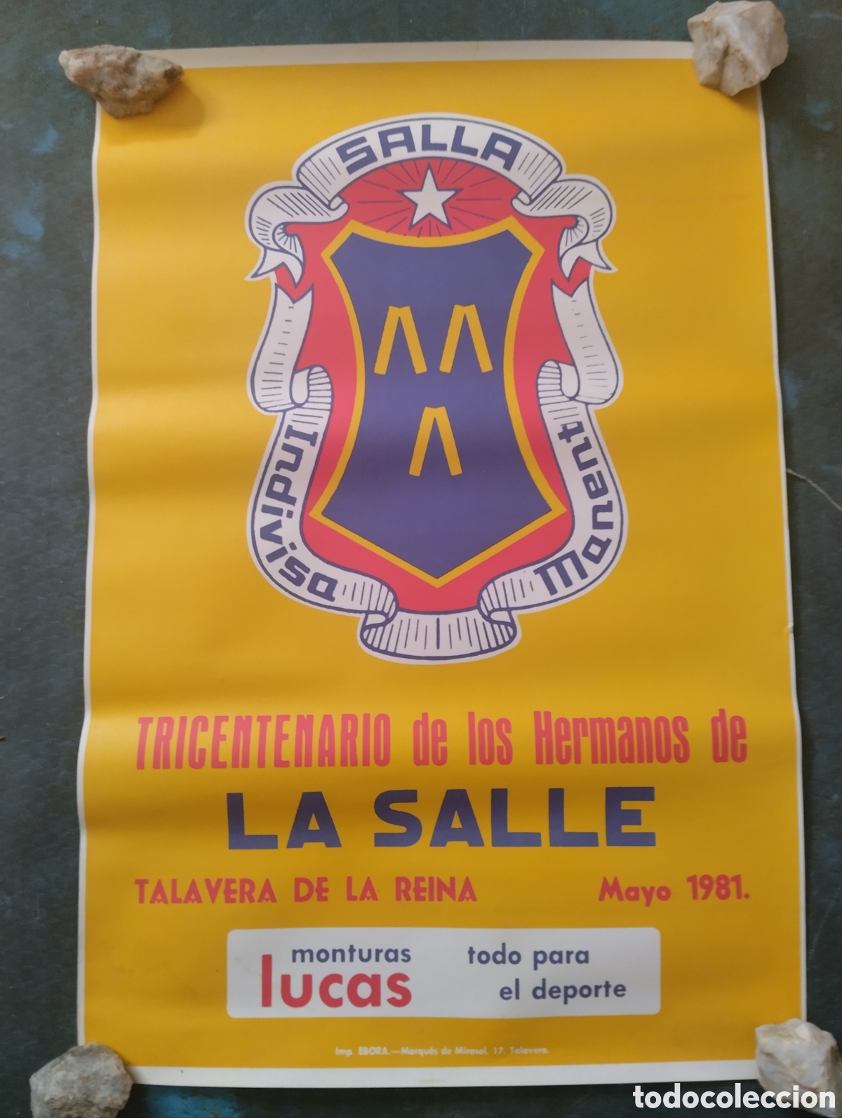 Carteles: CARTEL TRICENTENARIO DE LOS HERMANOS DE LA SALLE, MAYO 1981. FORMATO 63X42.5