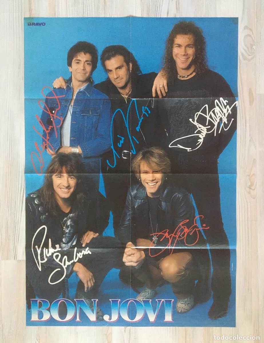 Carteles: Bon Jovi / Johnny Depp Original Double-Sided Giant Poster A1 - Bravo Magazine Germany Music Movie