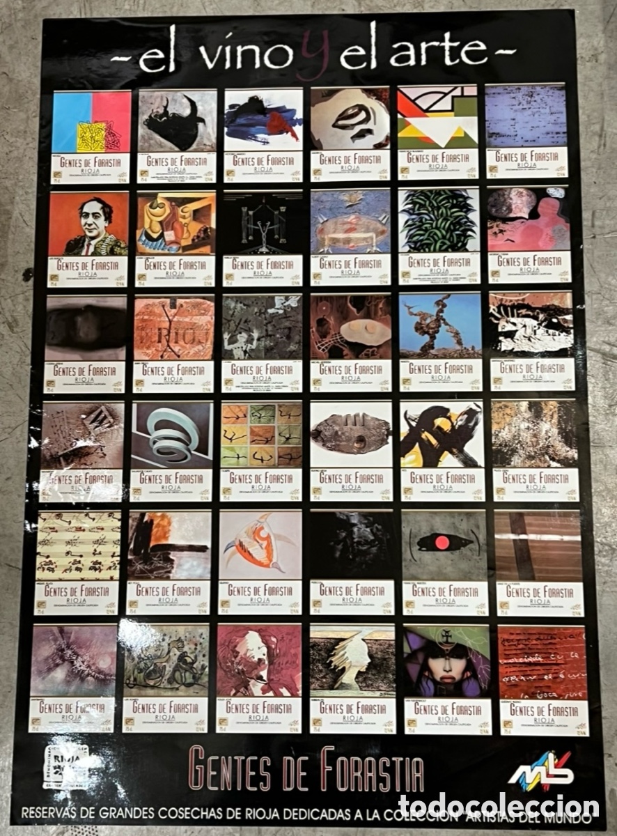 Carteles: Cartel. El Vino y el Arte. Gentes de Forastia. &ldquo;Colecci&oacute;n Artistas del Mundo&rdquo;. Rioja.