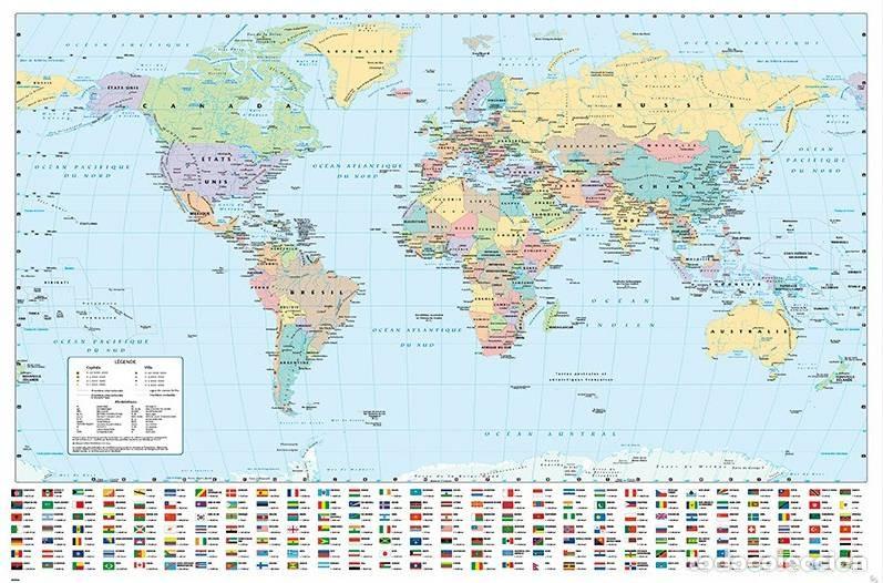 Plakate: Poster Mapa mundial 21 en Frances - Harper Collins (POSTER 61x91,5)