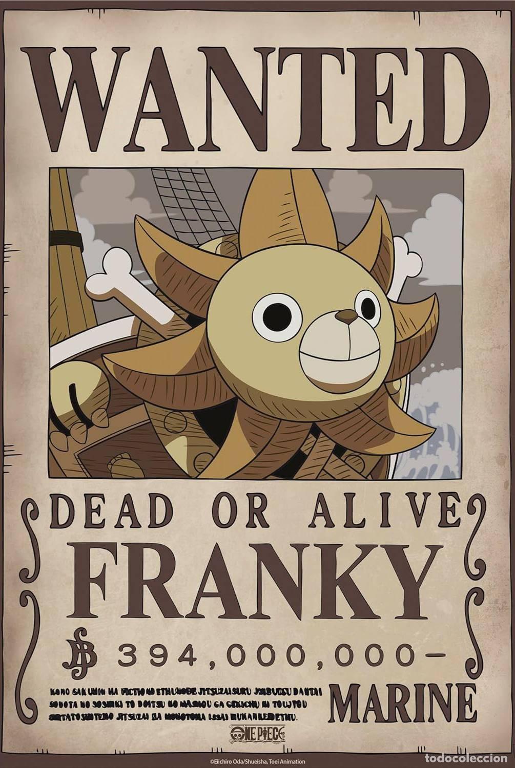 Carteles: Poster Wanted Franky Wano - One Piece (POSTER 52x38)