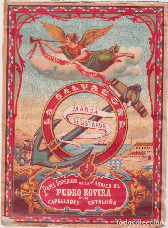 Carteles: Papel Superior la salvadora. Hoja de Publicidad o peque&ntilde;o cartel (20,5x15 cm.) de la F&aacute;brica de Pedr