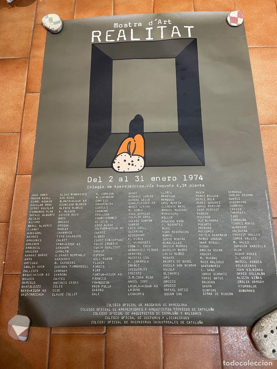 Carteles: ANTIGUO CARTEL - MOSTRA D&rsquo;ART REALITAT DEL 2 AL 31 ENERO 1974 COLEGIO DE APAREJADORES