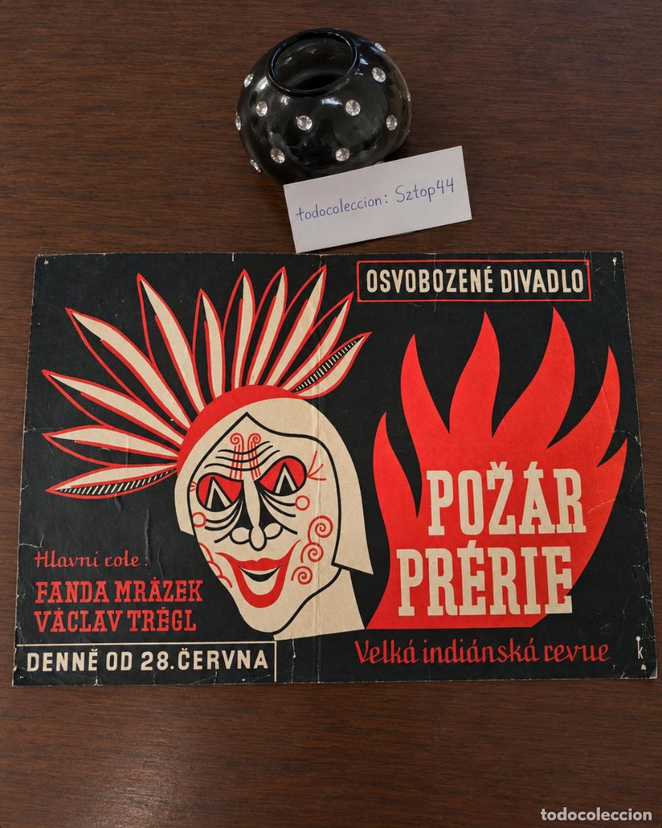 Carteles: Cartel Original 1934 Osvobozen&eacute; divadlo - Pož&aacute;r pr&eacute;rie - Fanda Mr&aacute;zek / V&aacute;clav Tr&eacute;gl - Vanguardia Ch