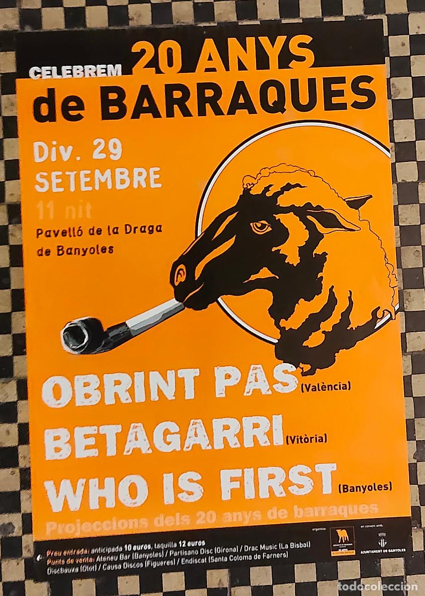 Carteles: cartel concierto de los 20 a&ntilde;os de Barraques Banyoles, 29 de septiembre (cde Obrint Pas, Betagarri