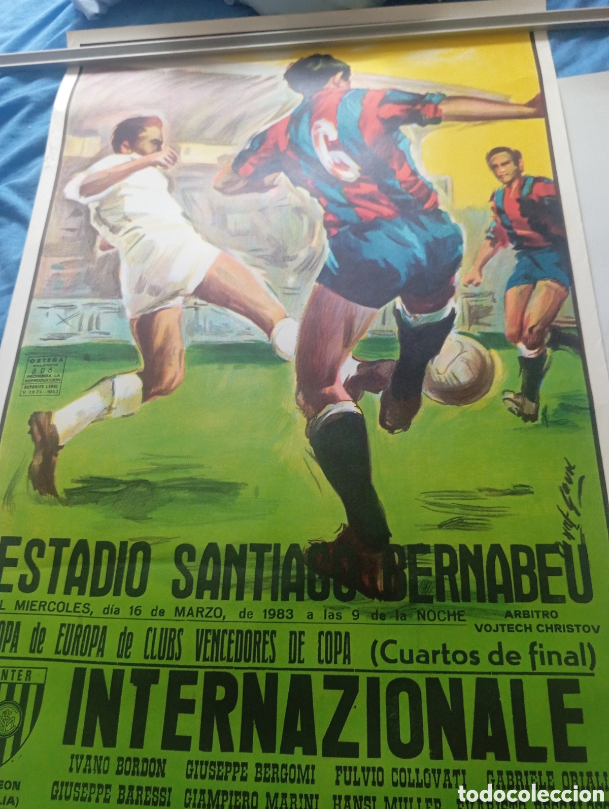 Carteles: Poster deportivo copa de europa estadio Bernab&eacute;u 1983