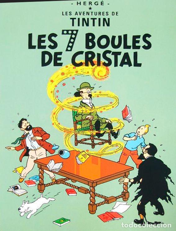 Plakate: cartel poster TINTIN - LAS 7 BOLAS DE CRISTAL poster portada comic. 47 x 34 cm - cartel