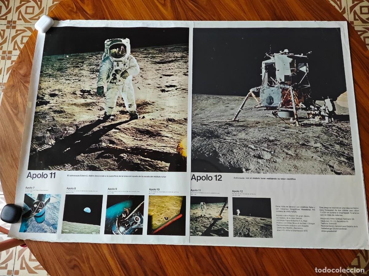 Carteles: Cartel Mision Apolo. Hombre en la Luna. Original a&ntilde;o 1970. 101 x 70 ctms