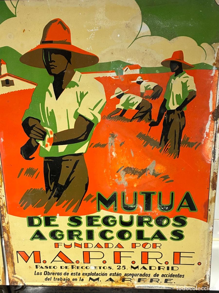 Carteles: 2 CARTELES DE LA MUTUA DE SEGUROS AGR&Iacute;COLAS DE MAPFRE - Foto 3