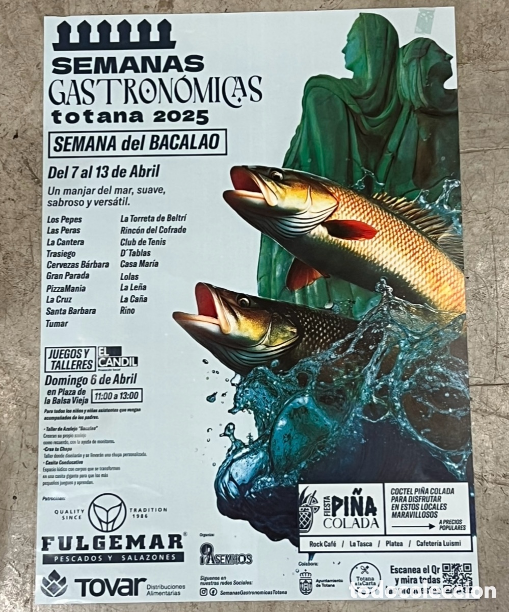 Plakate: Cartel. Semana Gastron&oacute;mica. Semana del Bacalao. Totana. Murcia. 2025.