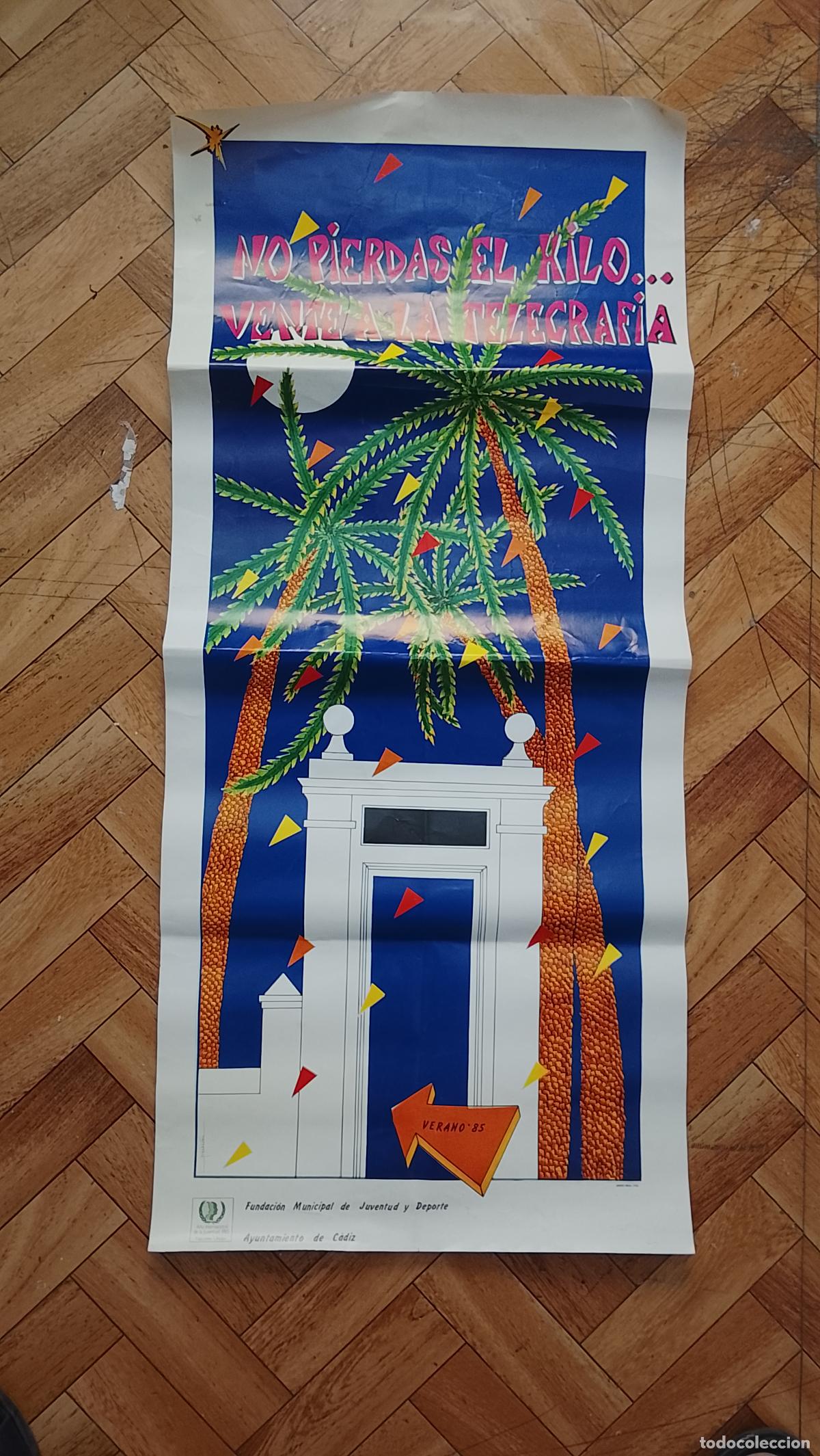 Carteles: antiguo cartel original verano 85 1985 instituto telegrafia sin hilo ayuntamiento de cadiz fundacion