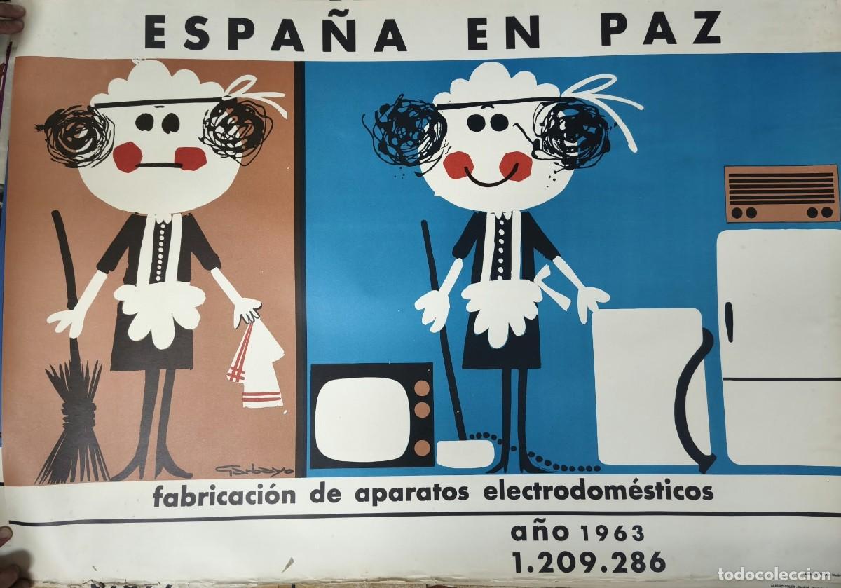 Carteles: Cartel original 1964 &ndash; Espa&ntilde;a en Paz &ndash; Garbayo &ndash; Fabricaci&oacute;n de aparatos electrodom&eacute;sticos