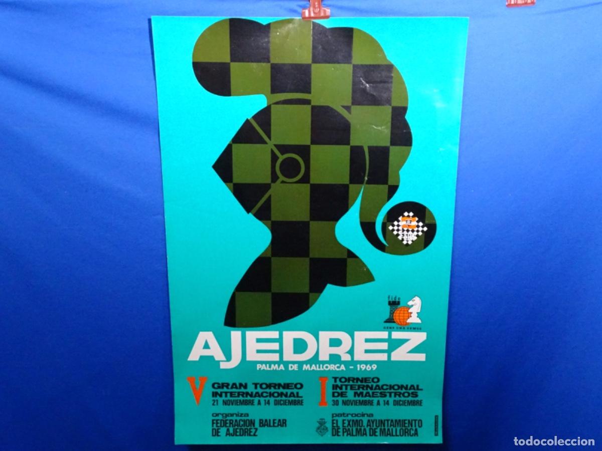 Carteles: V GRAN TORNEO AJEDREZ INTERNACIONAL DE AJEDREZ Y I DE MAESTROS PALMA DE MALLORCA 1969.