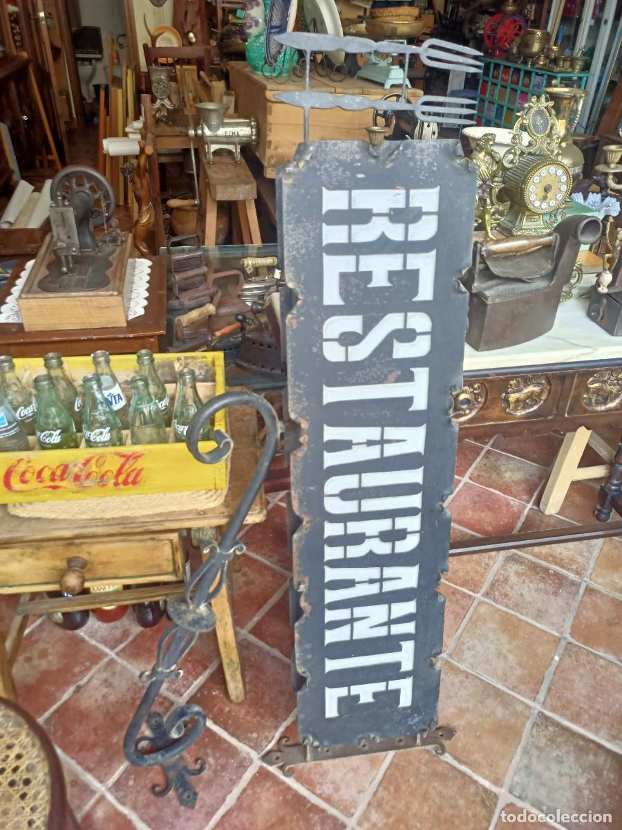 Carteles: Cartel letrero a dos caras en forja, Restaurante