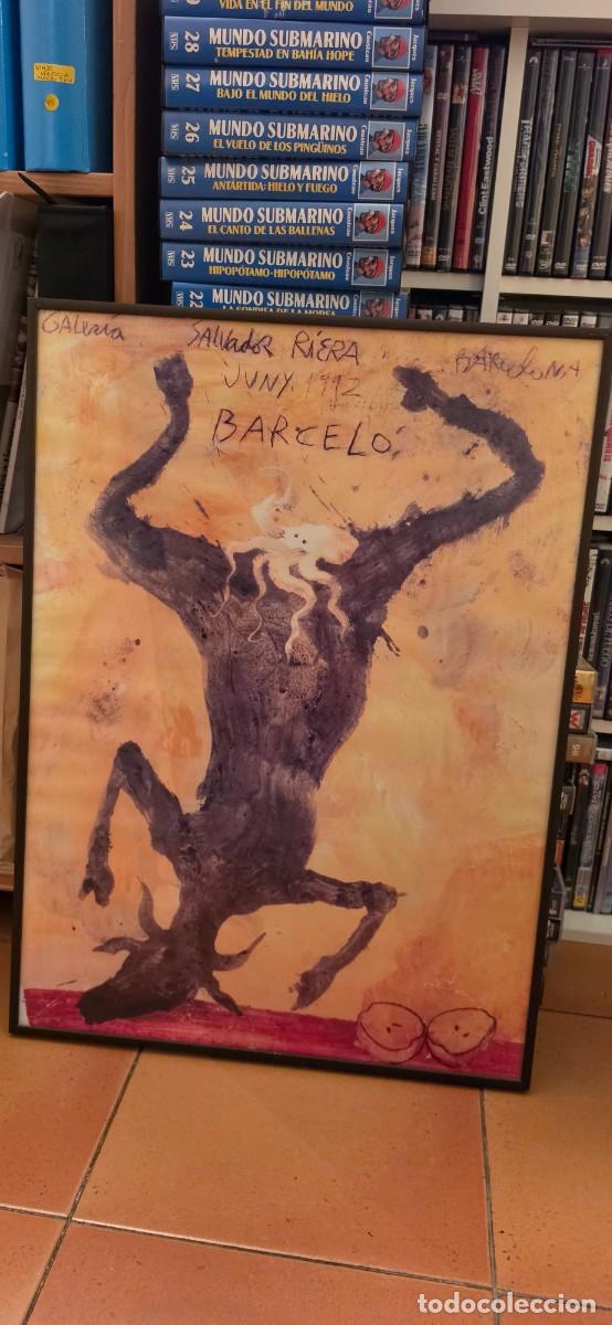 Carteles: Inpresionante cartel de exposici&oacute;n Barcelo en la galer&iacute;a Salvador Riera de 1992