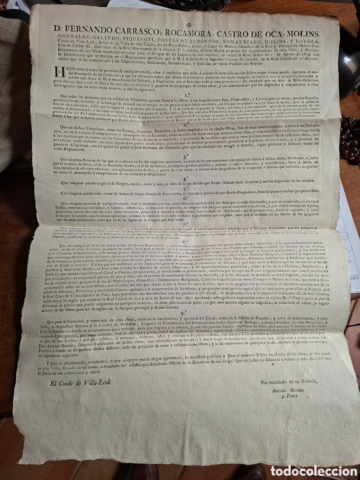 Carteles: Bando sobre delitos de temporeros en Anbacete. A&ntilde;o 1805