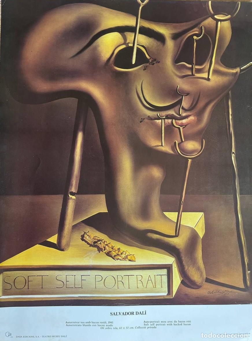 Carteles: Salvador Dal&iacute; &ndash; Cartel original del Teatro-Museo Dal&iacute; &ndash; Autorretrato blando con beicon frito