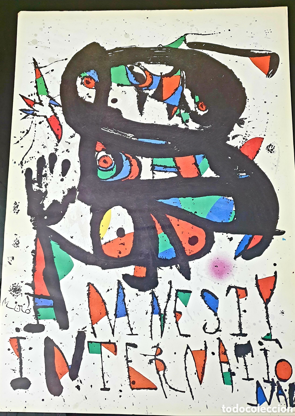 Carteles: P&oacute;ster de Amnistia Internacional. Dibujo de Joan Mir&oacute;