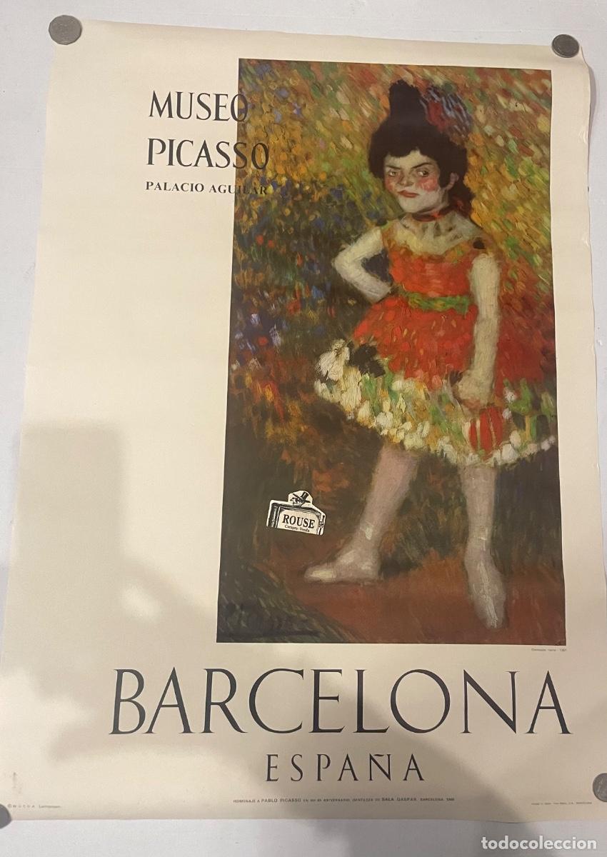 Carteles: PICASSO - 1966 CARTEL MUSEO PICASSO PALACIO AGUILAR , BARCELONA ESPA&Ntilde;A HOMENAJE A PABLO PICASSO EN