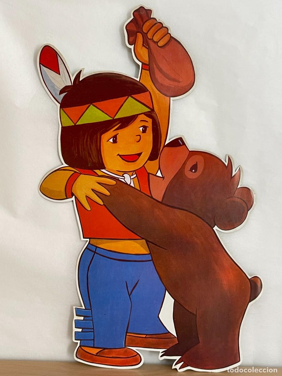 Carteles: Cartel P&oacute;ster Troquelado Jacky y Nuca El Oso del Bosque de Tallac original a&ntilde;os 70 Mide 48 cm.!!!!!