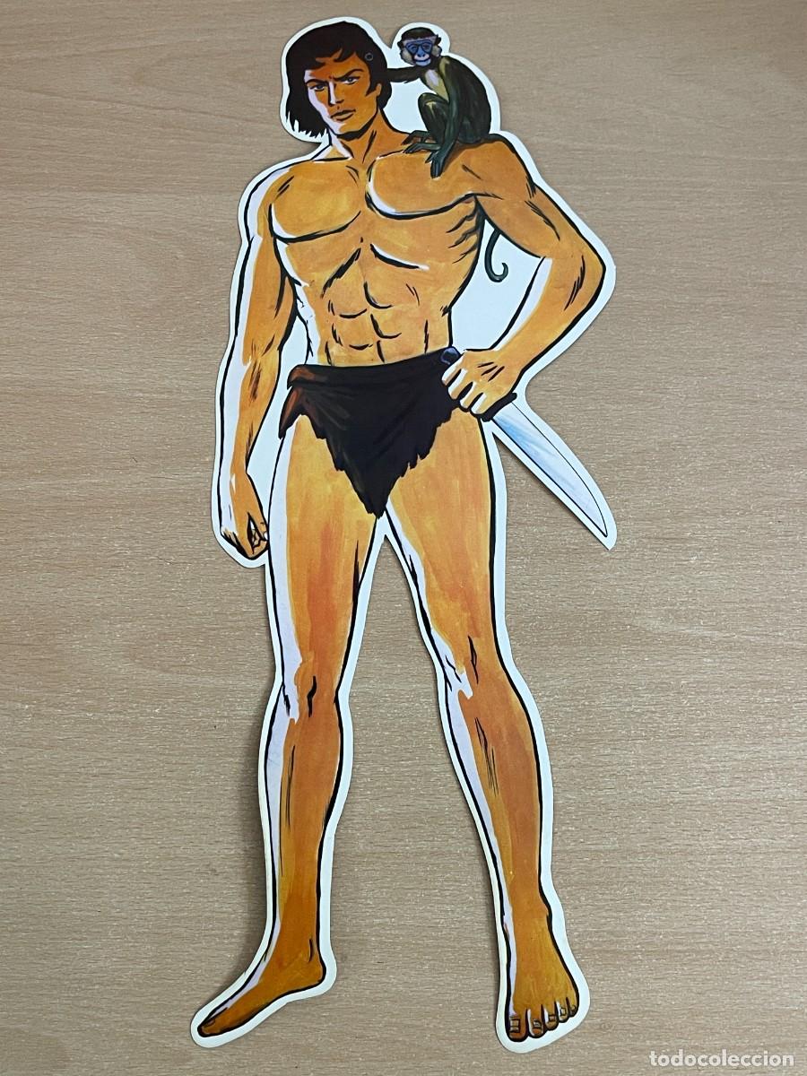 Carteles: Cartel P&oacute;ster Cromo Troquelado TARZAN con la Mona Chita a&ntilde;os 70 Johnny Weissm&uuml;ller Mide 48 cm.!!!