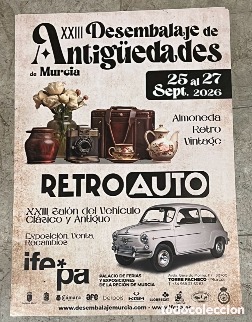 Carteles: Cartel. XXIII Desembalaje de Antig&uuml;edades de Murcia. IFEPA. 2026.
