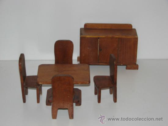 Casas de mu&ntilde;ecas: CONJUNTO COMEDOR DE JUGUETE EN MADERA - Foto 1