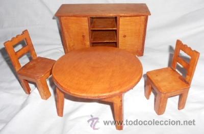 Casas de mu&ntilde;ecas: COMEDOR DE MADERA PARA MU&Ntilde;ECA - Foto 1