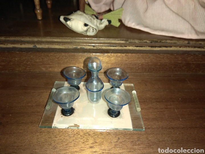 Casas de mu&ntilde;ecas: Bandeja con Licorera y Copas - Casa de Mu&ntilde;ecas - - Foto 1