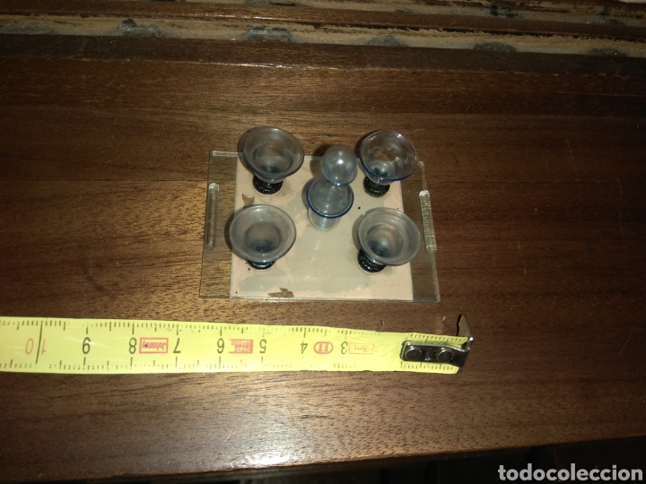 Casas de mu&ntilde;ecas: Bandeja con Licorera y Copas - Casa de Mu&ntilde;ecas - - Foto 4