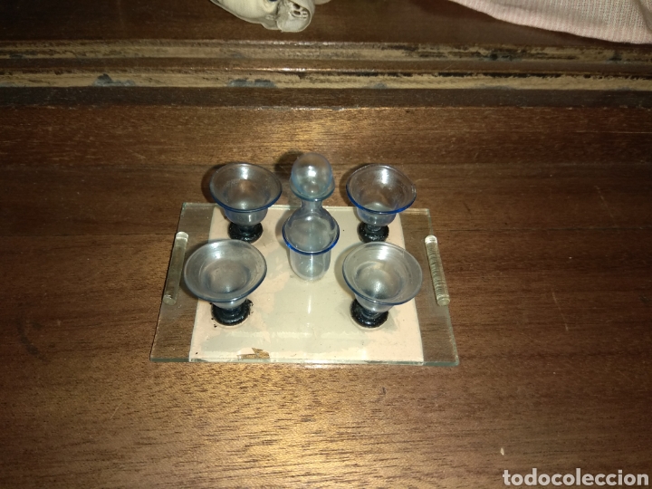 Casas de mu&ntilde;ecas: Bandeja con Licorera y Copas - Casa de Mu&ntilde;ecas - - Foto 6