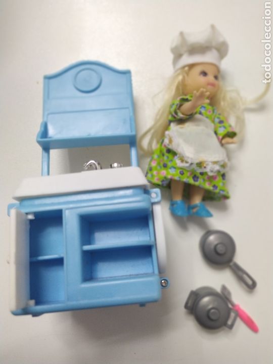 Casas de mu&ntilde;ecas: Mu&ntilde;eca y cocina de 12 cm, a&ntilde;os 70. - Foto 24