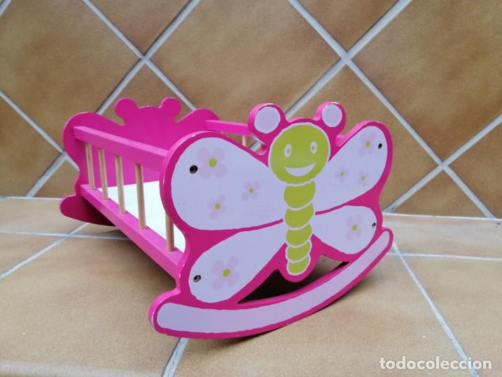 Casas de mu&ntilde;ecas: Preciosa CUNA DE MADERA para mu&ntilde;eca - Foto 3