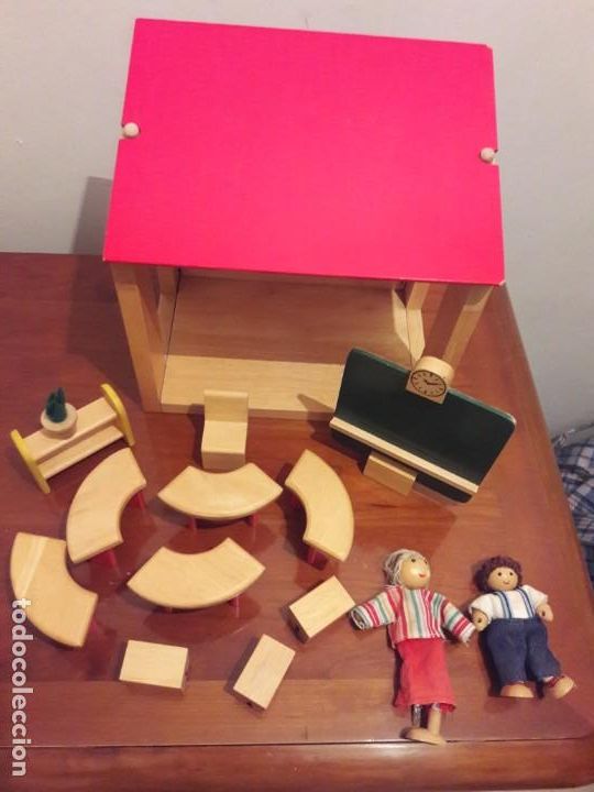 Casas de mu&ntilde;ecas: Escuela .Colegio. Madera. Desmontable - Foto 1