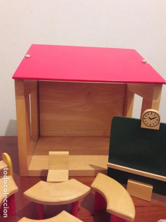 Casas de mu&ntilde;ecas: Escuela .Colegio. Madera. Desmontable - Foto 2