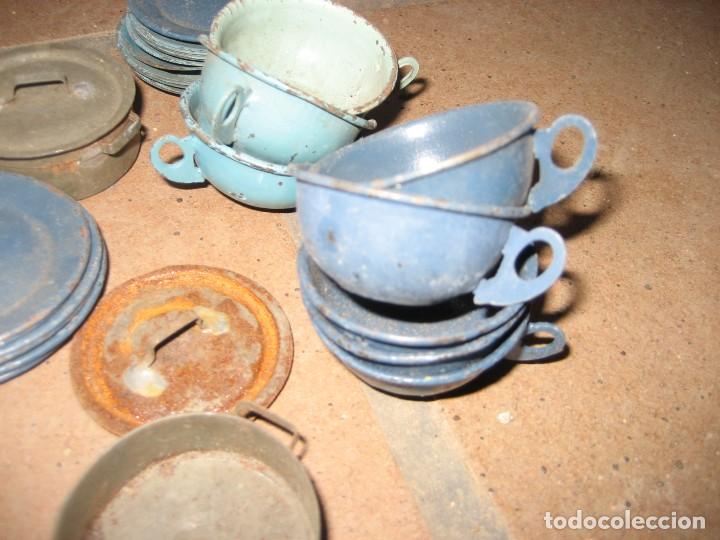Casas de Muñecas: antiguo lote de utensilios cocina de hojalata para casa de muñecas vajilla taza jarra plato - Foto 5 - 265563534