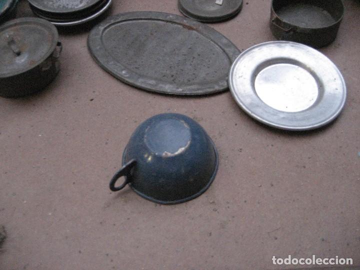 Casas de Muñecas: antiguo lote de utensilios cocina de hojalata para casa de muñecas vajilla taza jarra plato - Foto 7 - 265563534