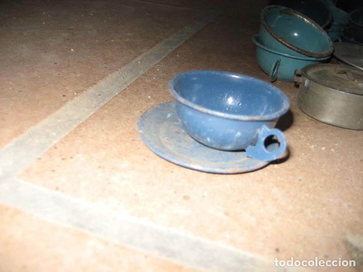 Casas de Muñecas: antiguo lote de utensilios cocina de hojalata para casa de muñecas vajilla taza jarra plato - Foto 13 - 265563534