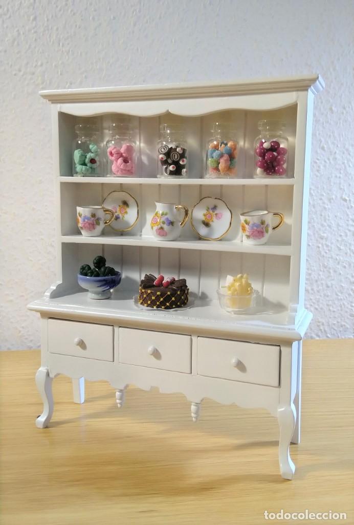 Casas de mu&ntilde;ecas: MUEBLE DE COMEDOR EN MADERA CON COMPLEMENTOS-CASA MU&Ntilde;ECA MINIATURA ESCALA1:12 - Foto 5