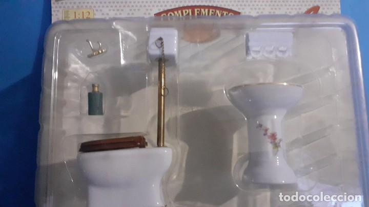 Casas de mu&ntilde;ecas: Ba&ntilde;o completo para casa de mu&ntilde;ecas. - Foto 4