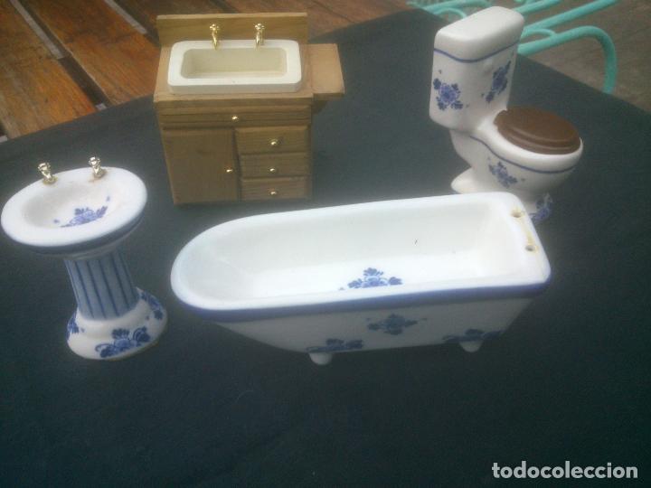 Casas de mu&ntilde;ecas: MOBILIARIO BA&Ntilde;O EN CERAMICA - Foto 1