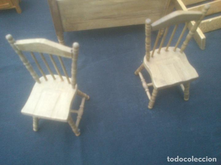 Casas de mu&ntilde;ecas: MOBILIARIO DORMITORIO MADERA - Foto 2