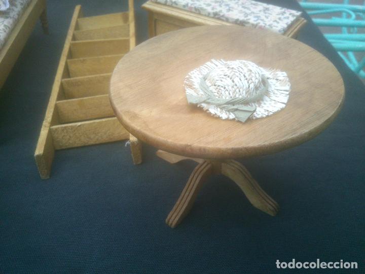 Casas de mu&ntilde;ecas: MOBILIARIO DORMITORIO MADERA - Foto 3
