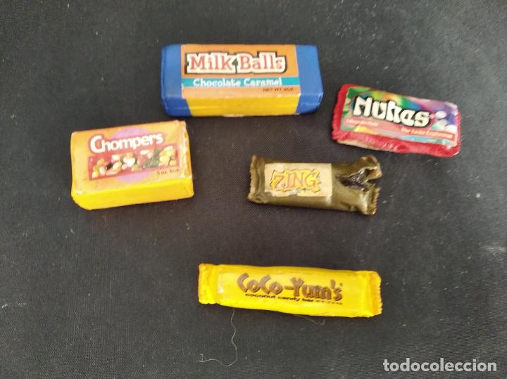 Casas de mu&ntilde;ecas: LOTE DE 5 GOLOSINAS, CHOCOLATINAS DE PLASTICO. - Foto 1