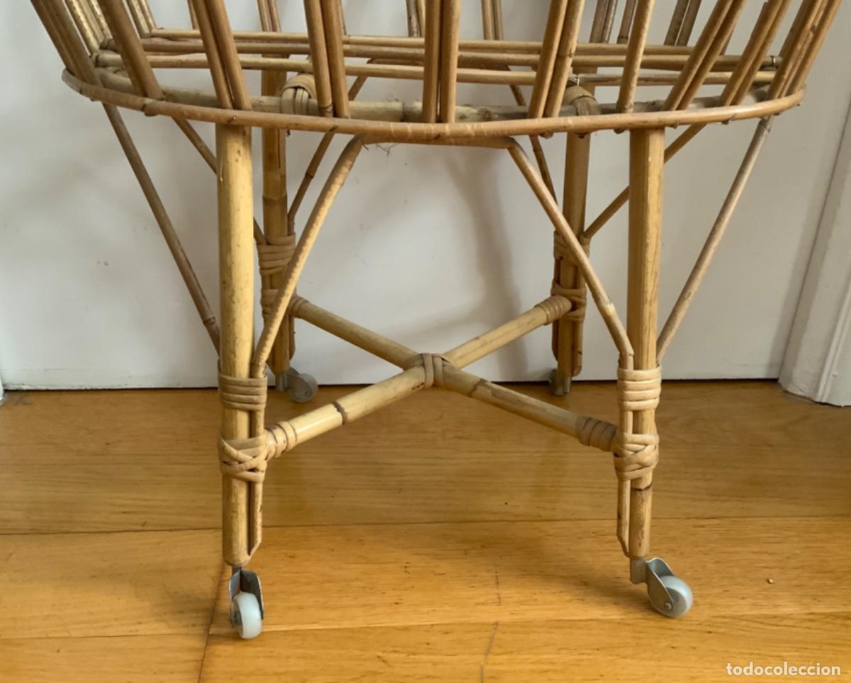 Casas de mu&ntilde;ecas: ANTIGUO MOIS&Eacute;S CUNA DE BAMBU CON RUEDAS PARA MU&Ntilde;ECA - Foto 20