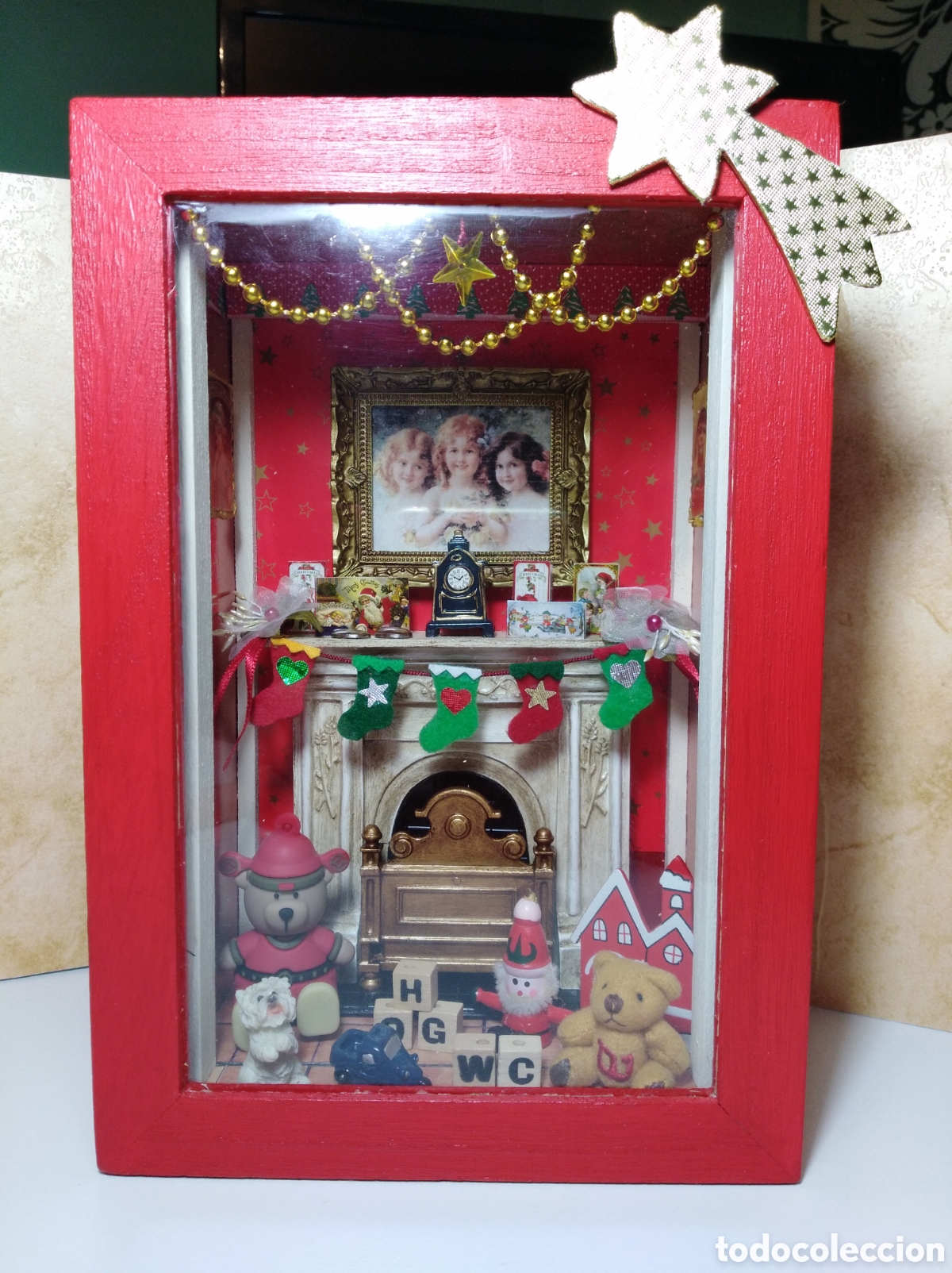 Casas de mu&ntilde;ecas: Escena de Navidad miniatura - Foto 2