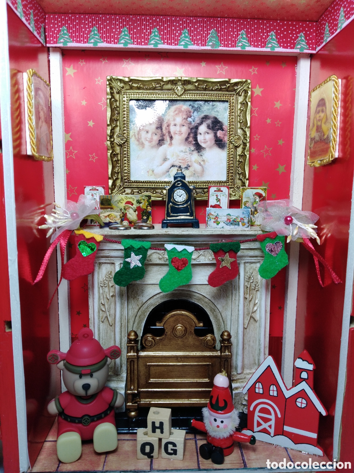 Casas de mu&ntilde;ecas: Escena de Navidad miniatura - Foto 4