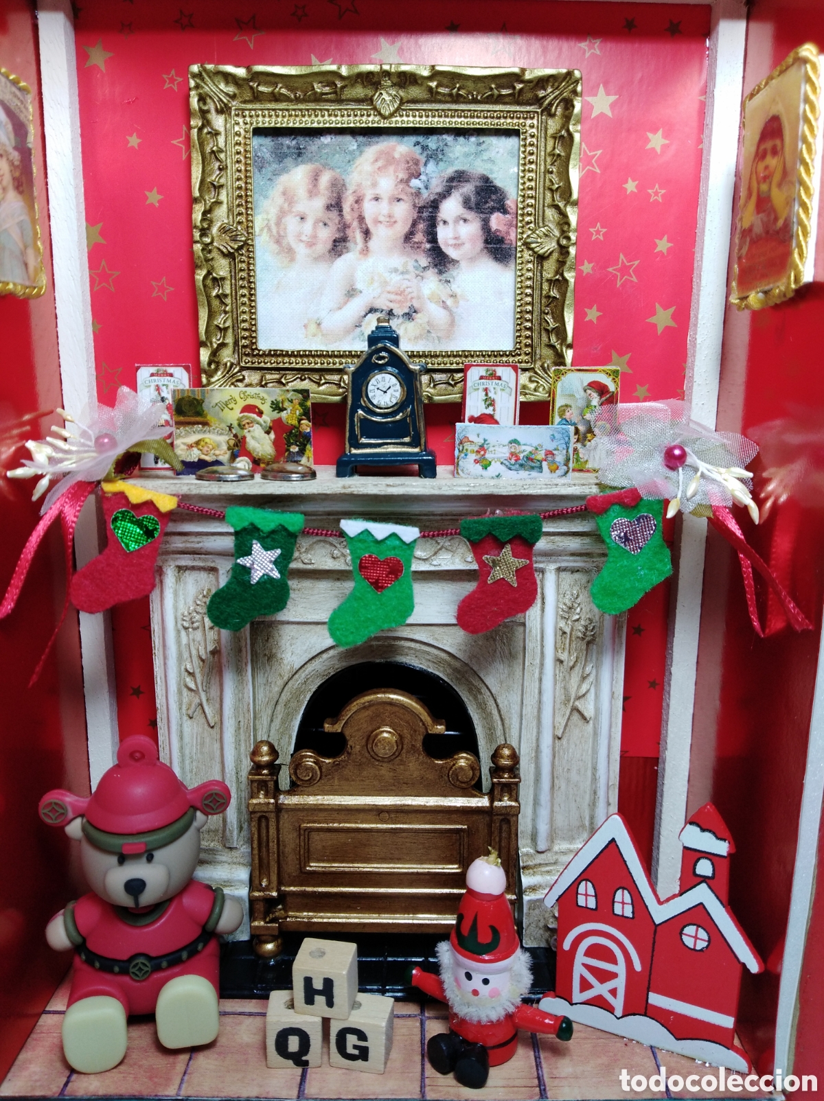 Casas de mu&ntilde;ecas: Escena de Navidad miniatura - Foto 1